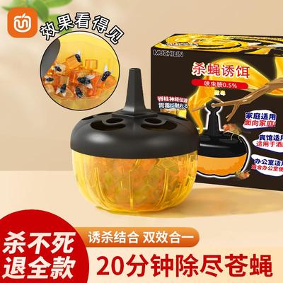 家用果蝇诱捕器自带诱饵球灭苍蝇贴强力粘蚊蝇纸板捕捉小飞虫神器