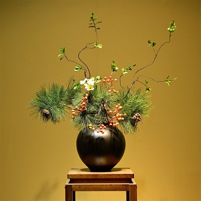 新中式覆古陶瓷花瓶禅意花插客厅玄关摆件宋代美学酒店民宿装饰品