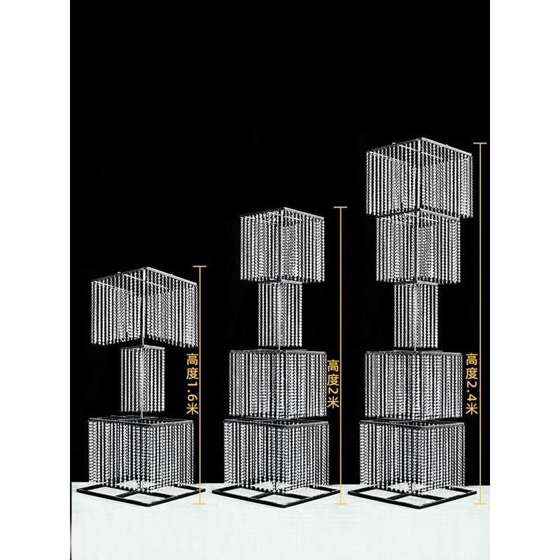 婚庆铁艺珠帘水晶串韶华路引背景道具婚礼支架子布置装饰发光摆件