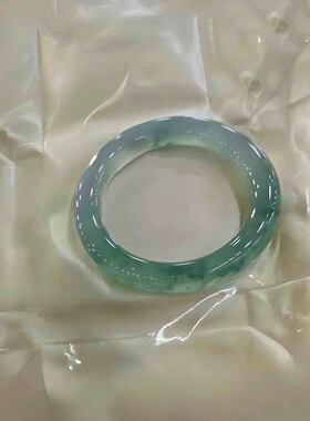 天然缅甸冰种翡翠玉手镯正品女款玉石正圈圆条A货飘花玉镯子晴水