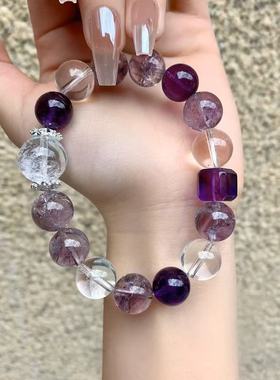【紫气东来】蛇年手串天然紫水晶手链天然九紫离火新款紫水晶手串