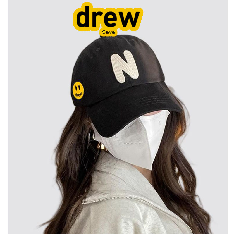 Drew  Sava笑脸薄款透气遮阳棒球帽女夏季大N字母鸭舌帽男高颜值