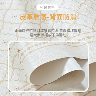 清新小花砖椭圆桌桌布防水防油免洗E可折叠伸缩圆桌桌垫硅胶皮革