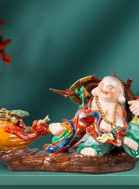 大肚笑弥勒佛菩萨摆件招财佛像供奉家居用客厅玄关办公室乔迁礼品