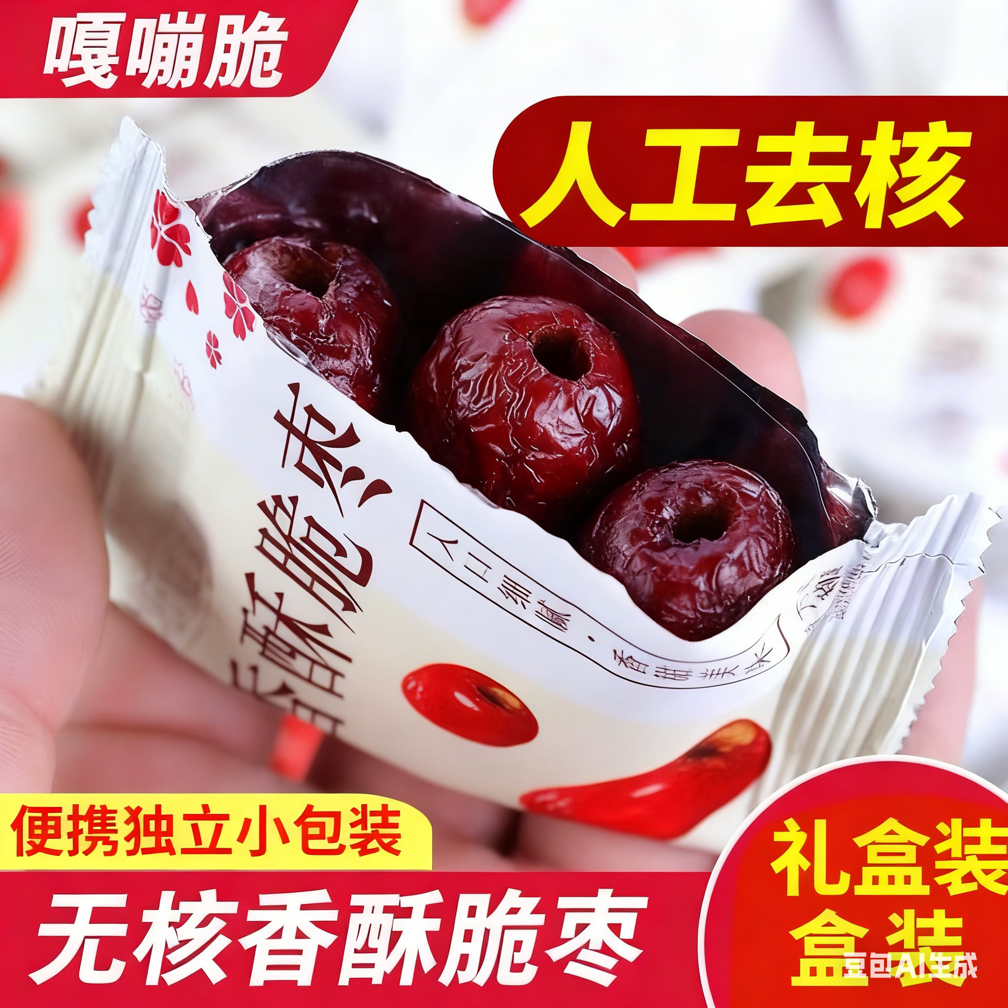 【无干燥剂】香酥脆枣无核酥脆红枣干枣嘎嘣脆独立小包装休闲零食