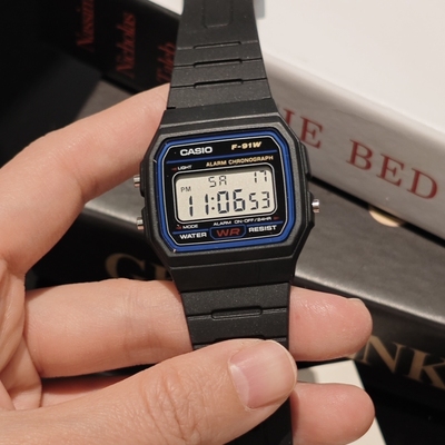 卡西欧F91W-1全数字防水夜光手表