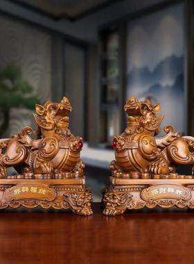 大号招财貔貅摆件一对风水客厅办公室桌家居家装饰品公司开业礼品