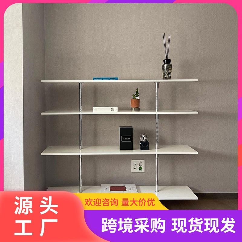 中古不锈钢层架复古置物架三层墙边架陈列杂志架落地书架带轮收纳