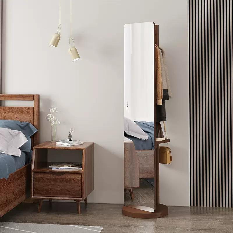 穿衣镜落地镜子全身试衣镜多功能旋转更衣镜子现代简约一体挂衣架