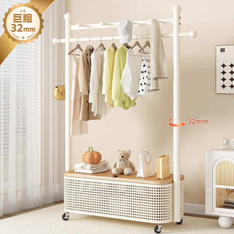 衣帽架落地卧室家用晒衣架室内简约移动阳台挂衣服架单杆式晾衣架