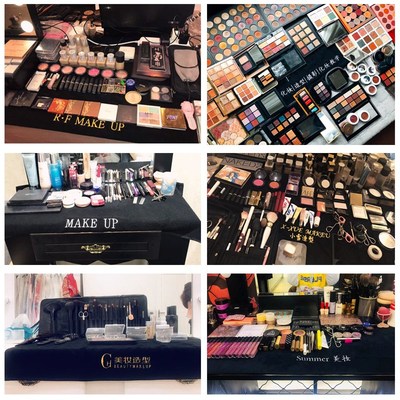 化妆师摆台布毛巾垫定化妆品桌布黑色盖布美甲桌垫布背景布