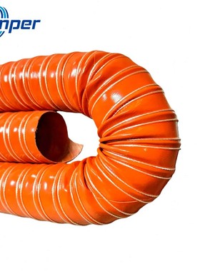 红色矽胶风管耐温硫化管通风管排风管软管抗酸注塑机工业用管