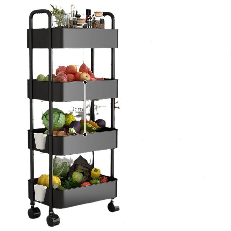 家用厨房置物架收纳储物落地可移动多层小推车多功能家居蔬菜篮子