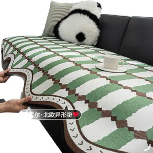 甄选异形雪尼尔沙发垫新款 通用 轻奢一片式 直排防滑皮沙发专用四季