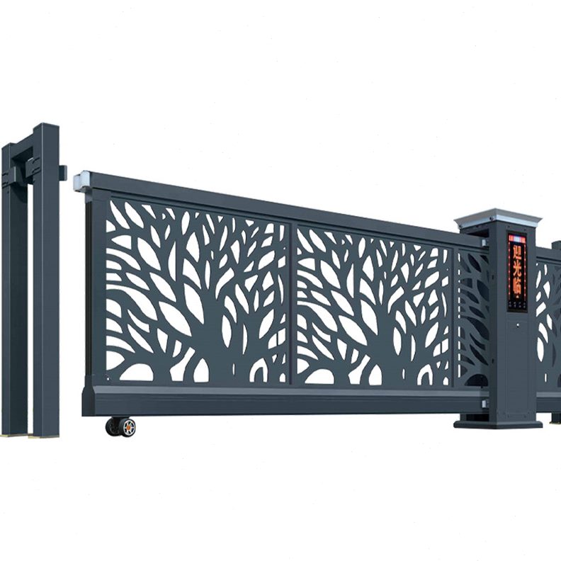 博迹电动直线门平移门铝合金伸缩门自动推拉门不锈钢学校工厂大门