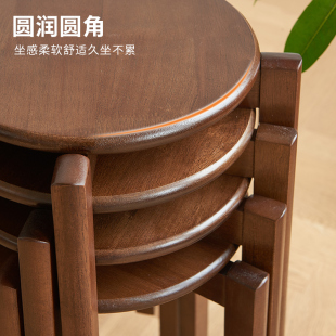 实木凳子可叠放圆凳客厅家用餐桌凳全实木小板凳乔迁新居方凳矮凳