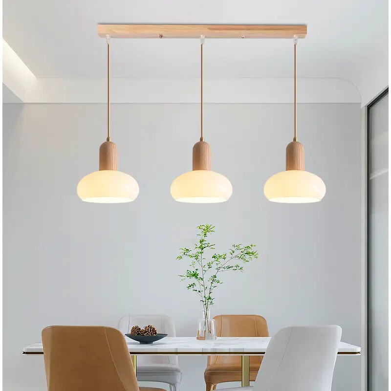 白蜡木 原木风餐厅吊灯奶油风餐桌吧台灯现代简约卧室床头小吊灯,家装灯饰光源,餐厅吊灯,淘宝优惠券,粉丝福利购,淘宝优惠卷