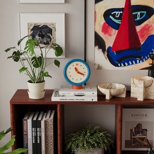 创意简约时钟复古座钟表蓝色卡通挂表挂钟家庭卧室装饰桌面摆件