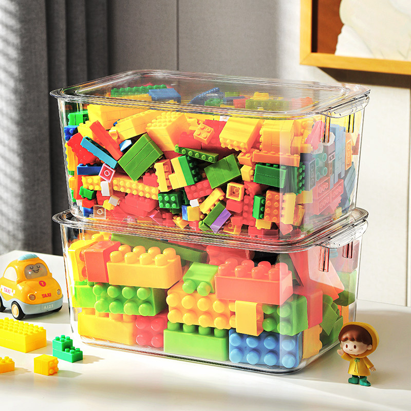 收纳盒 积木全透明桶筐有盖装的儿童盒子 分类整理玩具收纳箱,收纳整理,桌面收纳盒,淘宝优惠券,粉丝福利购,淘宝优惠卷
