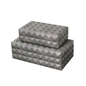 现代轻奢木制皮革首饰盒样板房售楼处酒店房间卧室软装 收纳盒摆件