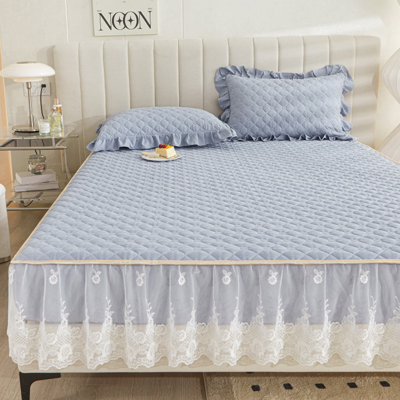 a类纯色夹棉床裙式床笠罩单件带花边欧式全包床垫保护罩四季通用,床上用品,床笠,淘宝优惠券,粉丝福利购,淘宝优惠卷