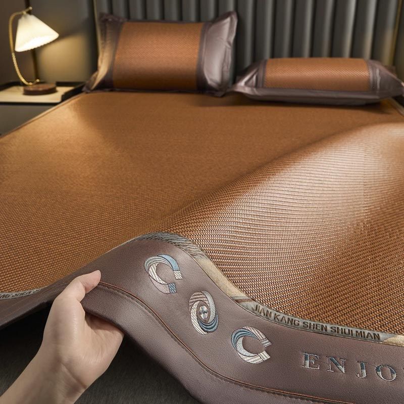 新款加厚PE雪藤刺绣工艺款空调凉席三件套水洗夏天古藤软席子夏季,床上用品,藤席,淘宝优惠券,粉丝福利购,淘宝优惠卷