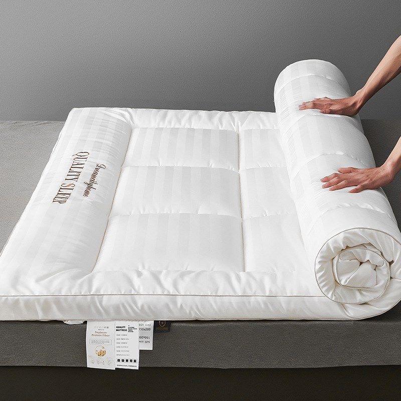 酒店民宿用色织磨毛缎条绣花床褥软垫大豆纤维床垫子上下铺加厚款,床上用品,床垫/床褥/床护垫/榻榻米床垫,淘宝优惠券,粉丝福利购,淘宝优惠卷