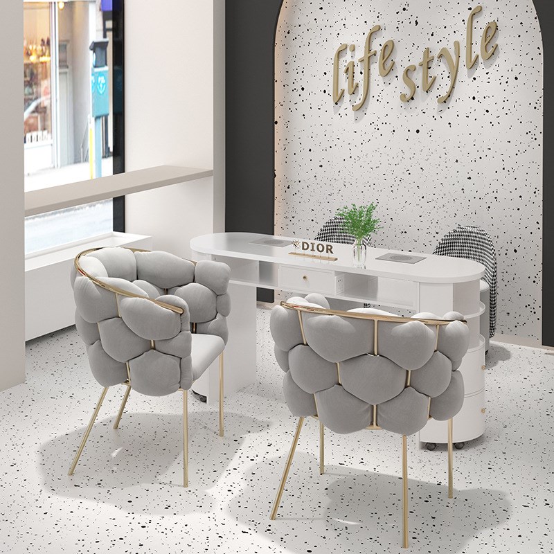 中闽尚品日式美甲桌椅套装吸尘器带插座修甲台现代简约美甲桌沙发