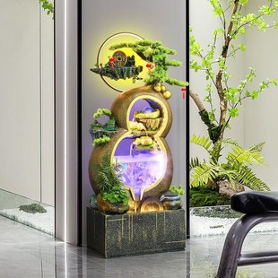 大a葫芦流水假山喷泉摆件鱼缸客厅装 新中式 饰品办公室开业乔迁送