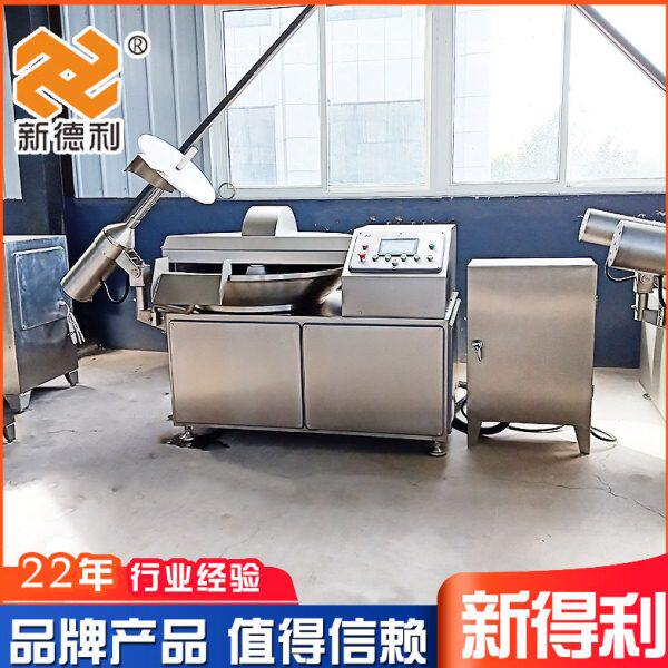 全自动125酱料斩碎机器不锈钢蟹棒变频斩拌机鱼豆腐斩拌设备现货
