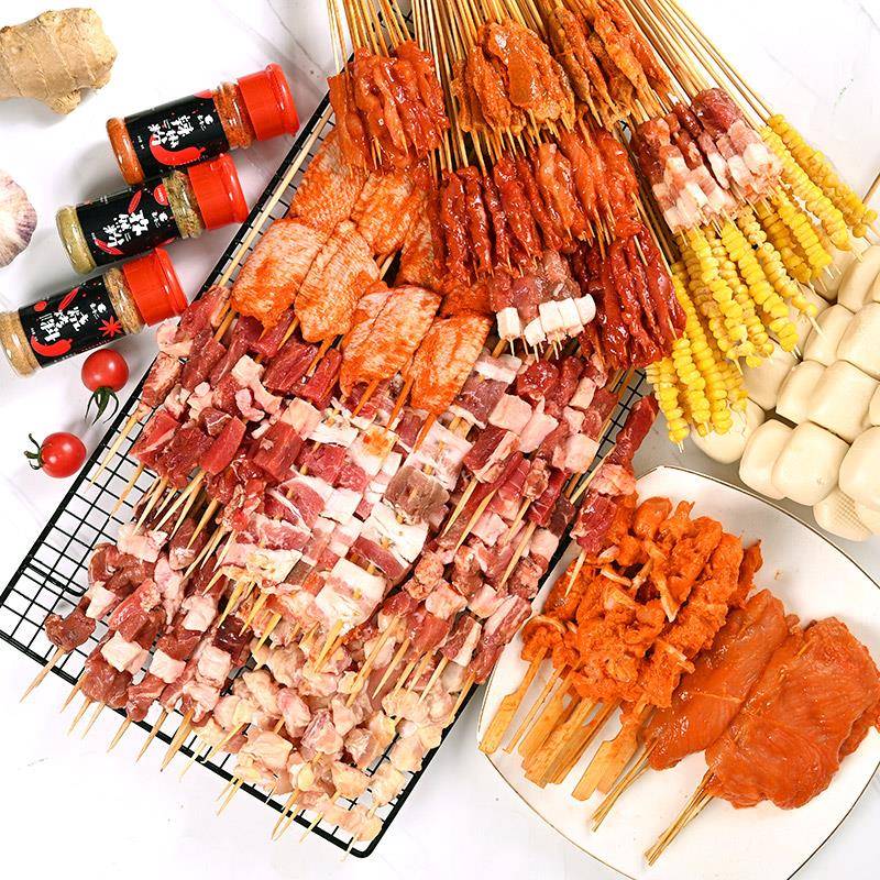 新品8-9人份烧烤食材套餐新鲜材料羊肉串牛肉串半成品烤串BBQ顺丰