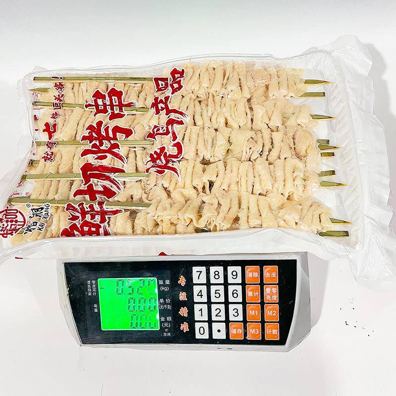 新品嘎嘎脆鸡皮串原味日式烧鸟串烧烤肉串油炸小吃商用冷冻鸡肉串