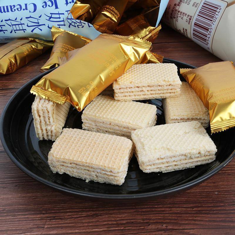 张大姐威化饼干408g老酸奶冰淇淋味轻咖小脆咖啡味休闲小吃零食-m