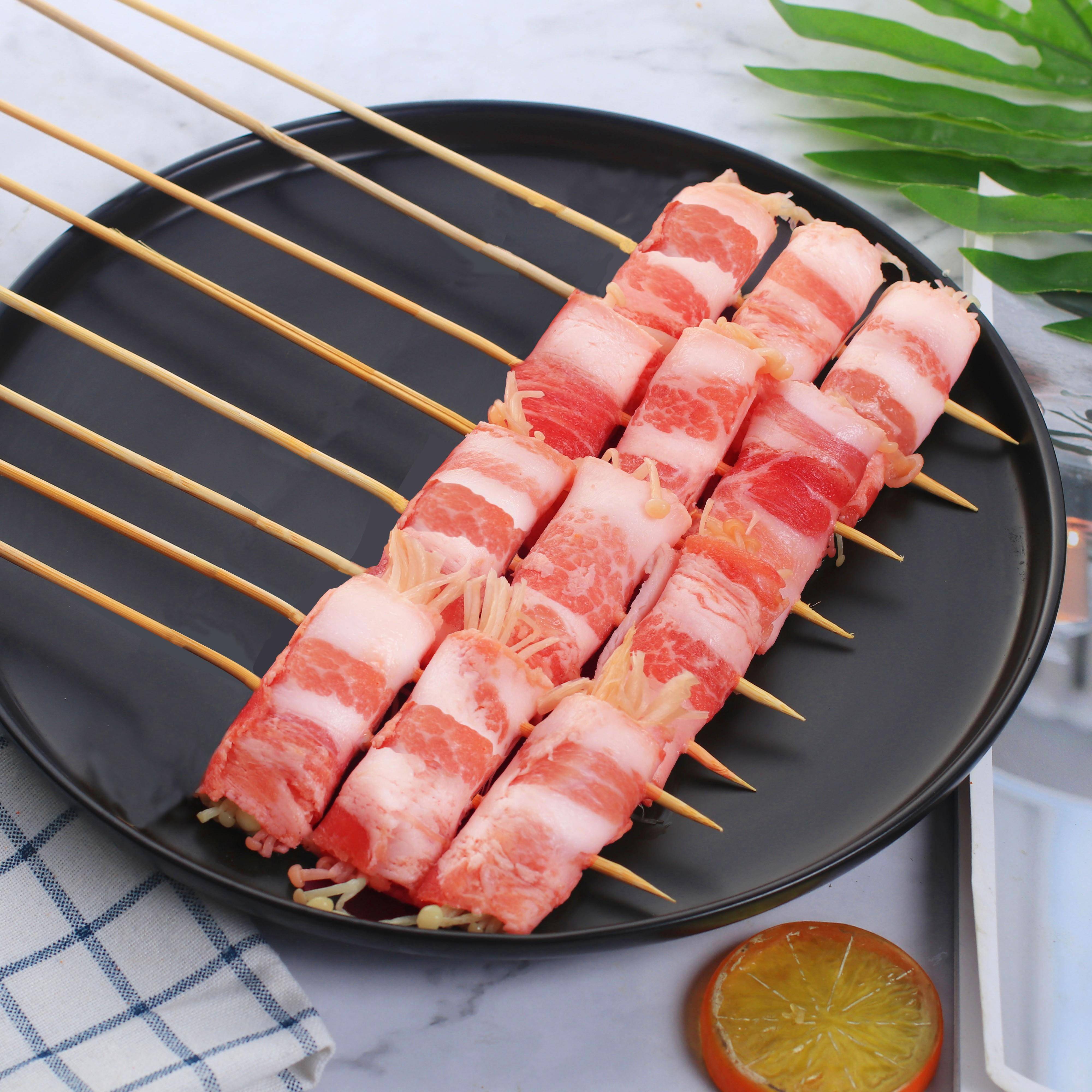 新品佰思味精品金针菇肥牛串新鲜雪花牛肉串卷烧烤油炸食材商用半