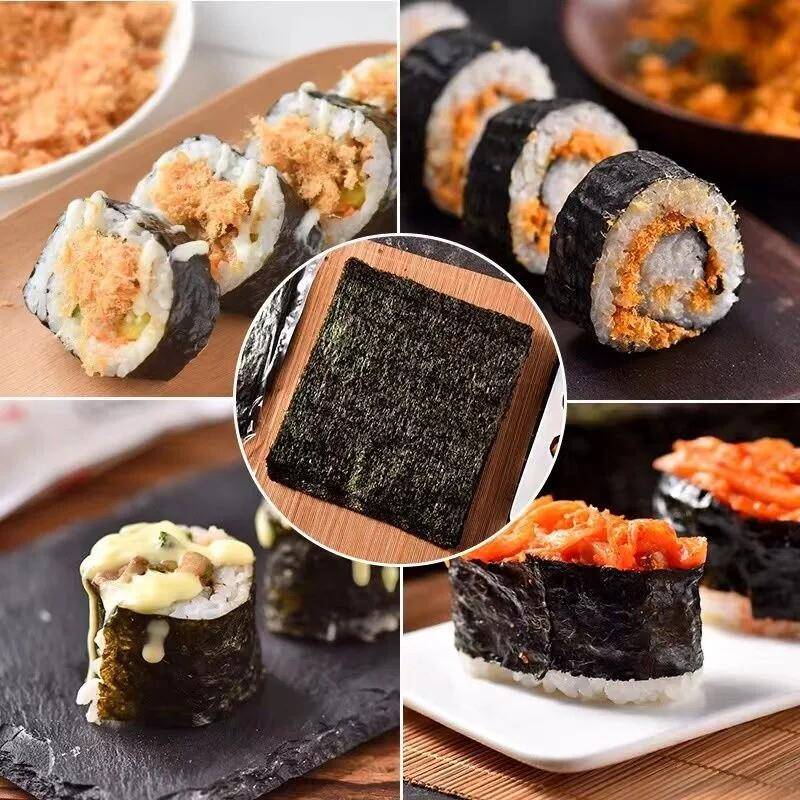 新品寿司海苔大片50张紫菜包饭团材料食材全套工具做寿司专用商用