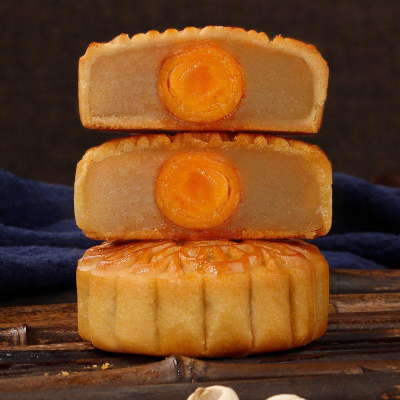 新品中秋月饼双蛋黄莲蓉伍仁豆沙流心广式食品多口味散装送礼盒装