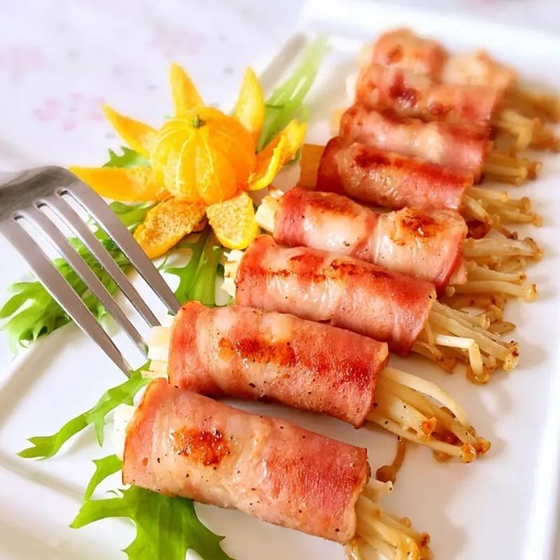 新品五花肉包金针菇串商用半成品烧烤食材猪肉五花油炸小吃10串/