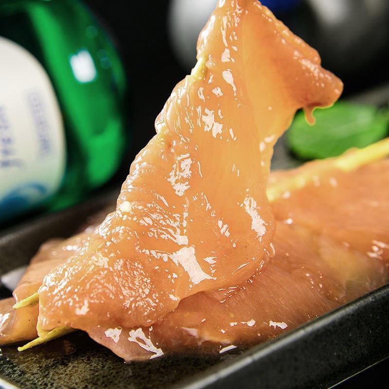 新品白色原味里脊肉串商用半成品大片单冻鸡肉串鸡柳油炸铁板烧烤