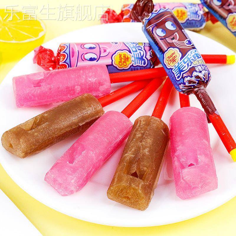 美乐笛口哨棒棒糖草莓味糖果学生童年怀旧解馋小零食休闲食品小吃