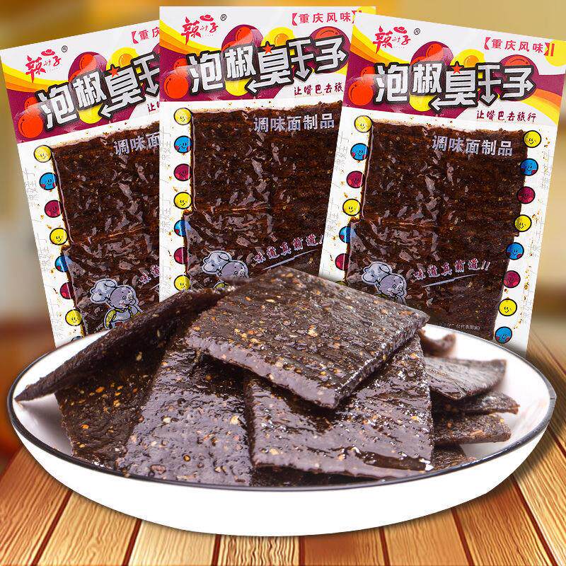 辣娃子臭干子辣条牛板筋麻辣小零食小吃湖南四川素肉儿时8090怀旧