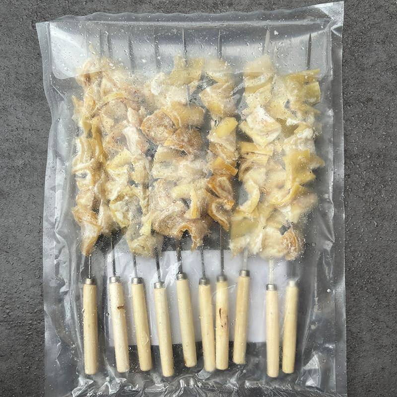 新品新鲜钢签东北大牛筋皮串商用烧烤食材牛腩筋皮串牛腩皮牛肉串