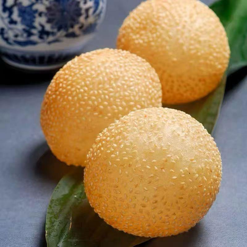 新品早餐芝麻球豆沙馅麻团空心大芝麻球速冻酒店商用油炸半成品小