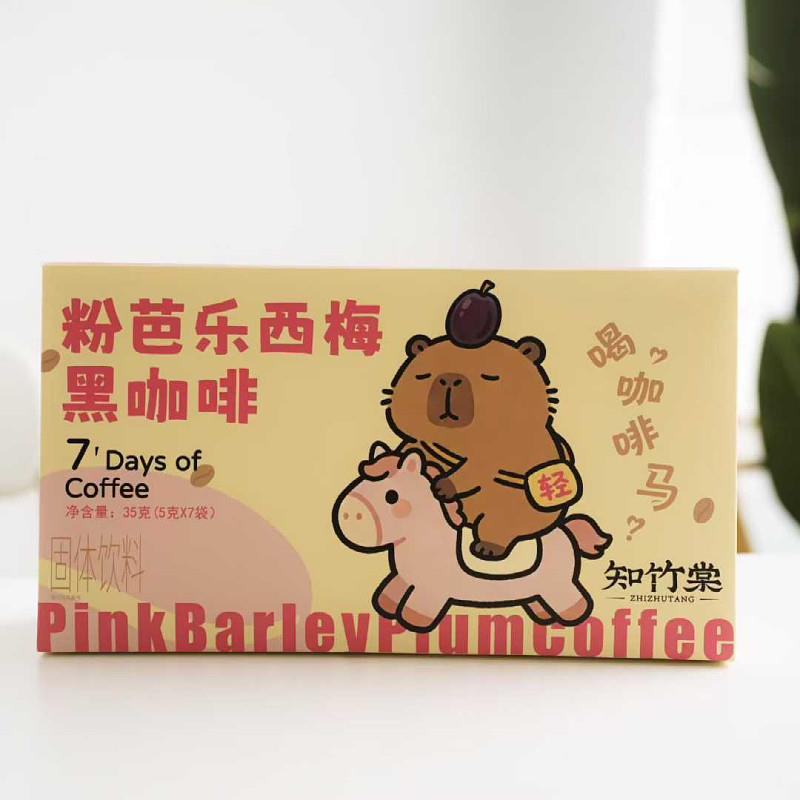 新品知竹棠七天咖啡阿拉比卡绿燃粉芭乐西梅黑咖啡送便携冲泡袋装