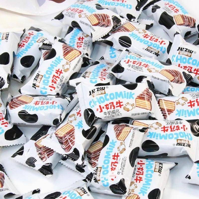 新品邹师傅小奶牛巧克力牛奶味威化饼干袋装450g夹心饼干香甜酥脆