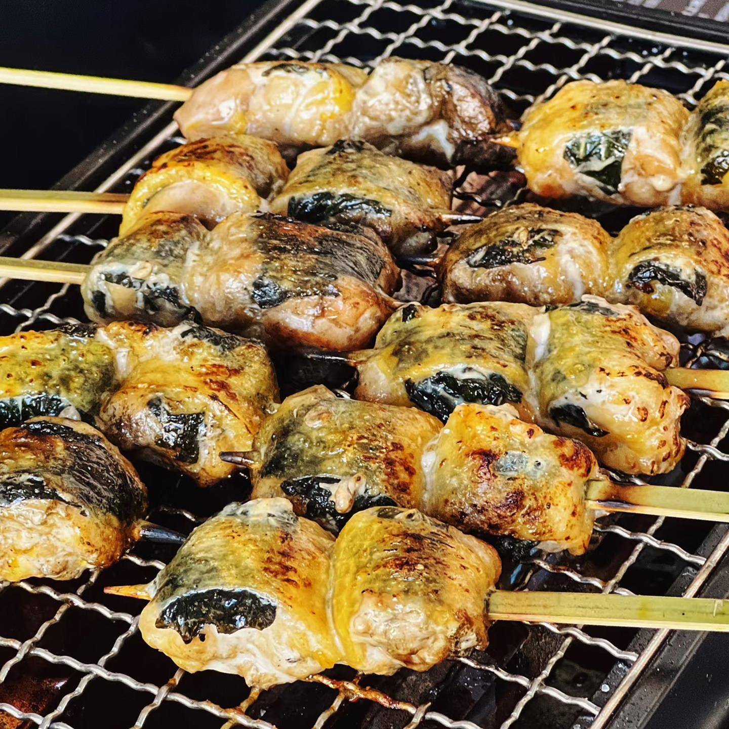 新品紫苏鸡腿肉串商用冷冻半成品日式烧鸟带皮鸡肉串油炸烧烤食材