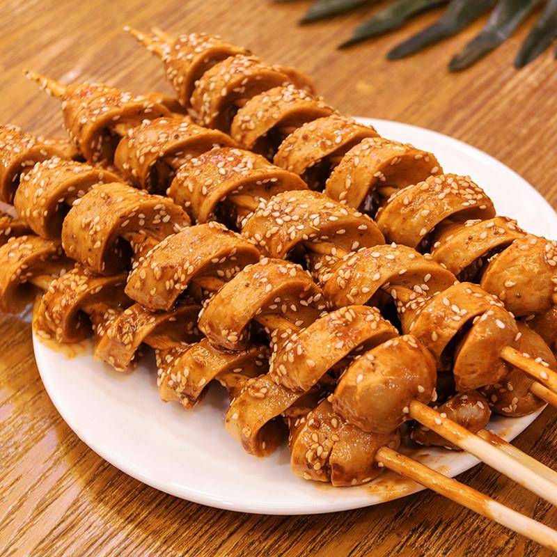 新品明老三手工面筋串串商用冷冻半成品网红小吃油炸烧烤食材烤面