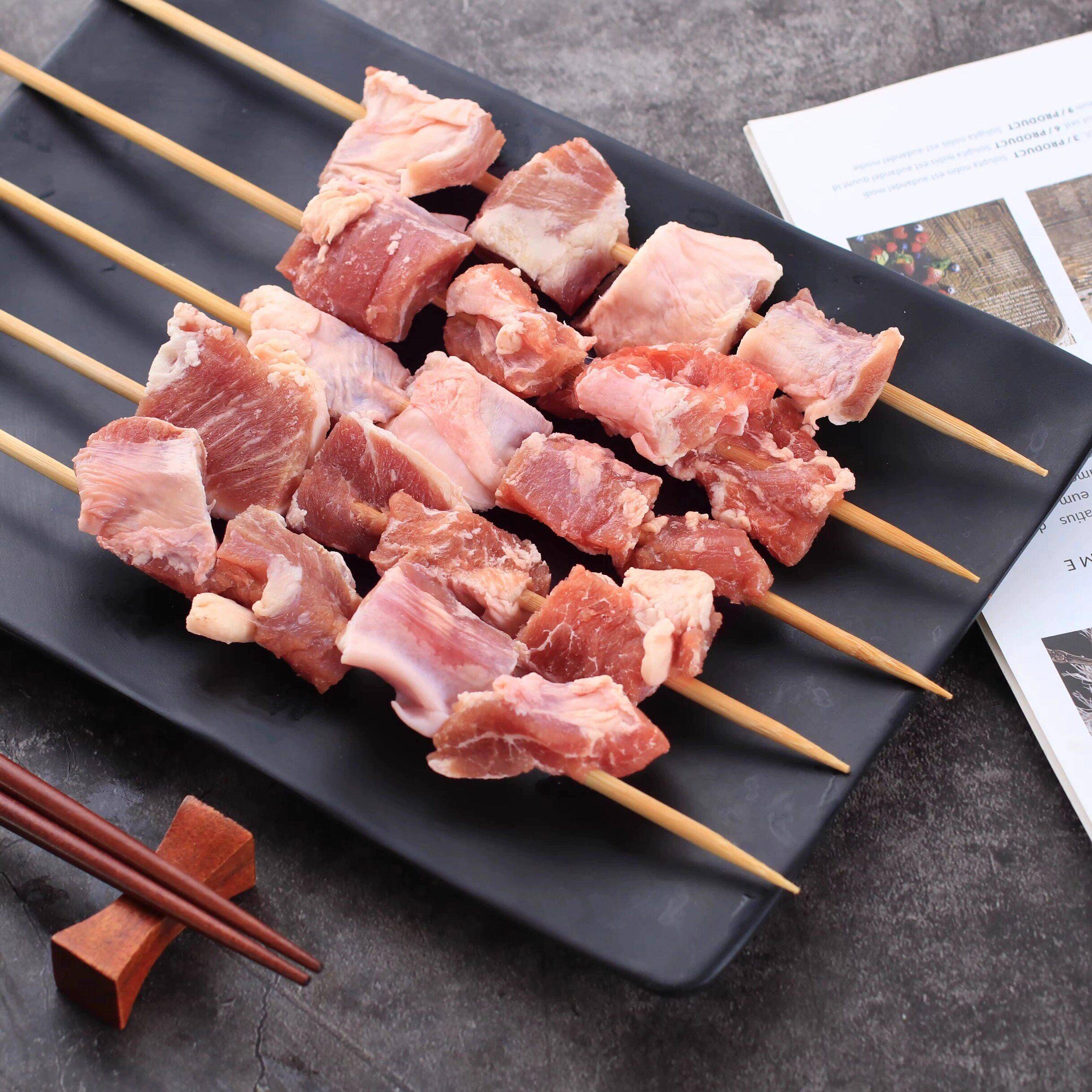 新品猪油边肉串新鲜10串冷冻大油边串护心脂肉串烧烤油炸家庭商用