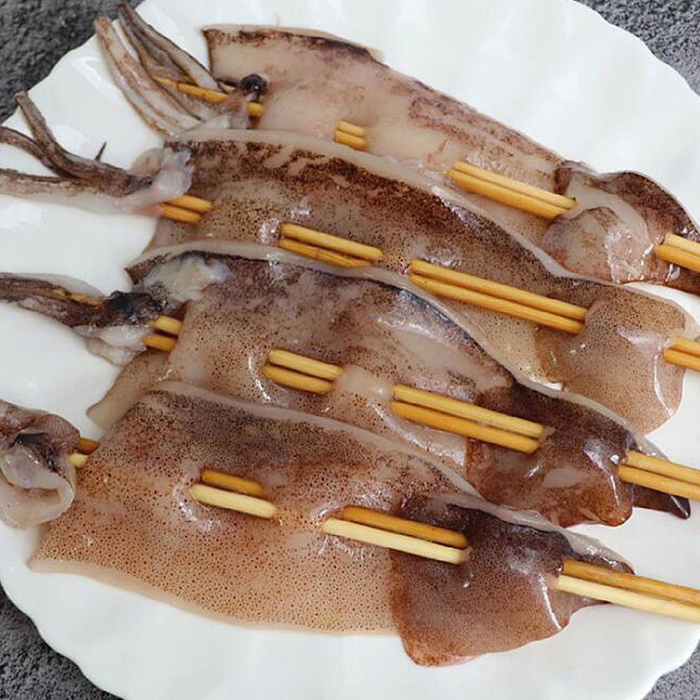 新品50g铁板鱿鱼串烧烤串火锅油炸食材商用海鲜冷冻半成品海鲜