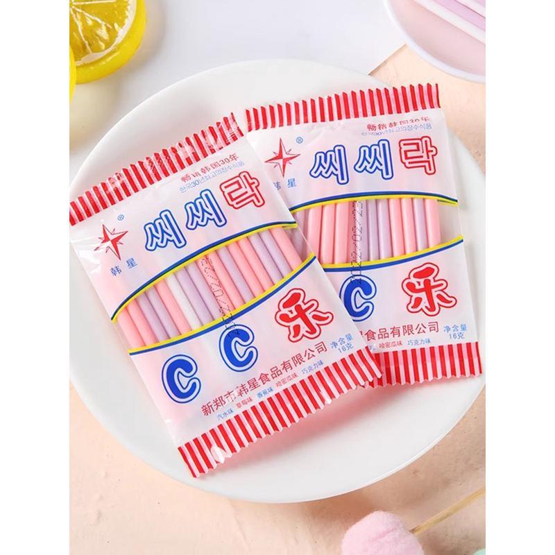 韩星cc乐吸管糖果混合味8090儿时怀旧零食棒棒糖吸吸乐吸管糖果