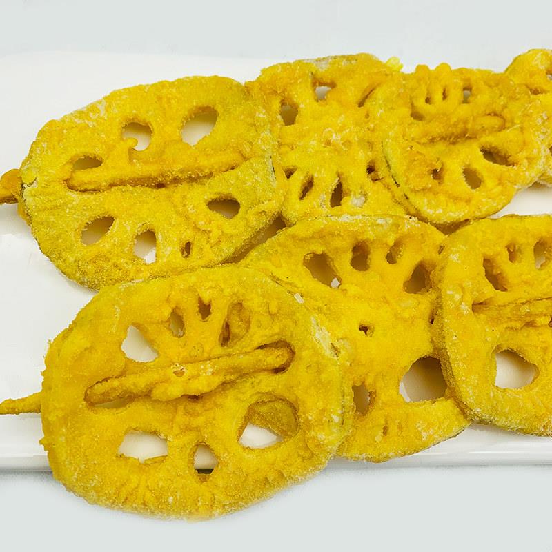 新品片片香藕串商用莲藕串素食串裹粉藕片20串特色烧烤油炸半成品